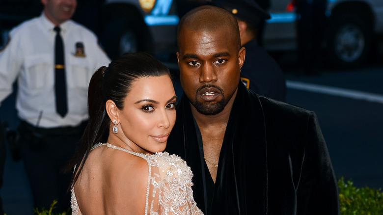 Kim Kardashian and Kanye West at the 2015 Met Gala