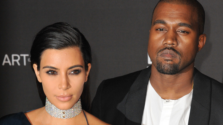 Kim Kardashian and Kanye West on the red carpet