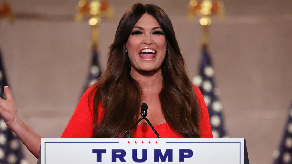 Kimberly Guilfoyle speaking at the podium