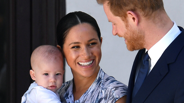 Prince Harry with wife Meghan Markle and son Archie 