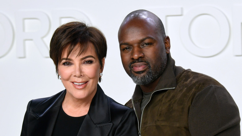 Kris Jenner smiling, Corey Gamble