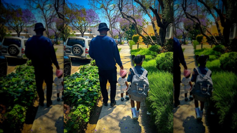 LaKeith Stanfield with his two eldest kids 