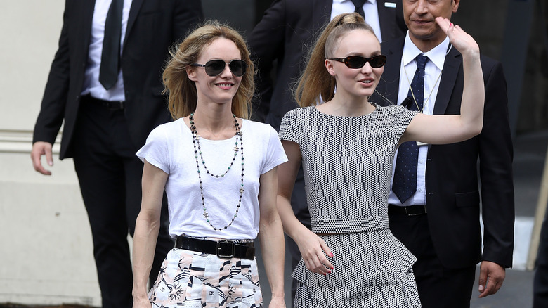 Vanessa Paradis and Lily-Rose Depp in sunglasses