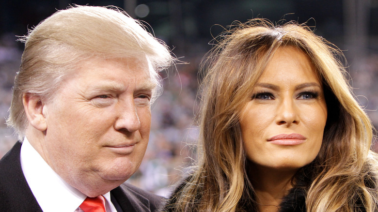 Donald Trump and Melania Trump at a 2011 football game