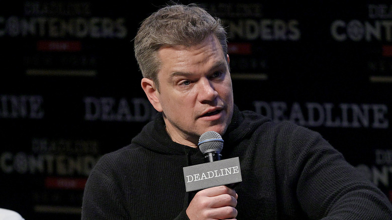 Matt Damon promoting his recent film "Stillwater"