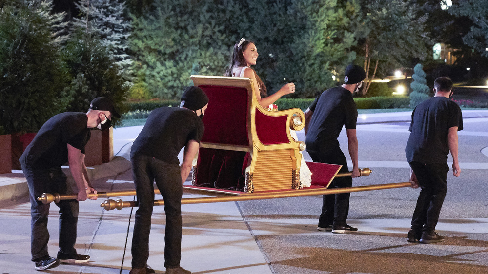 Victoria Larson being carried on 'The Bachelor'