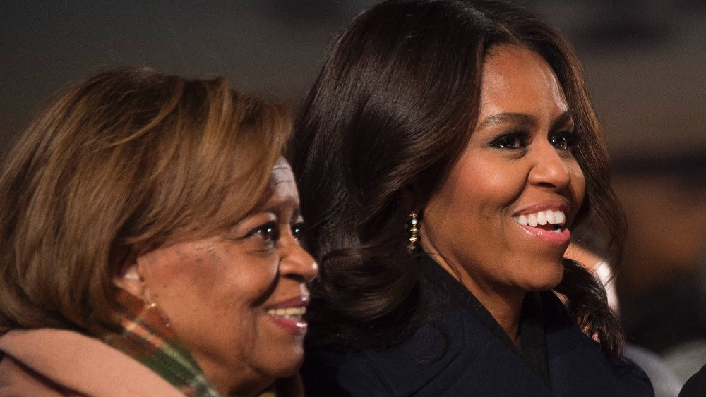 Michelle Obama with mother, Marian Robinson, and husband, Barack Obama