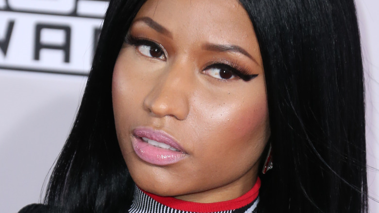 Nicki Minaj with skeptical expression