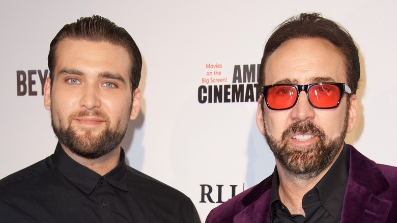 Nicolas Cage and Weston Cage Coppola smiling