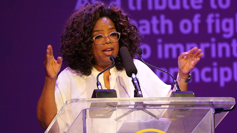 Oprah Winfrey giving a talk