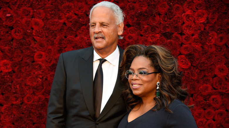 Stedman Graham and Oprah Winfrey pose