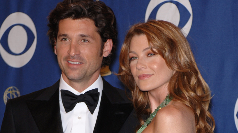 Patrick dempsey smiling with ellen pompeo 