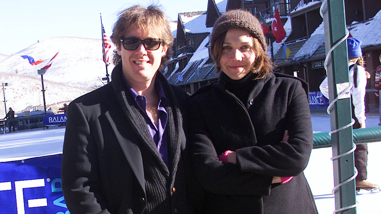 James Spader and Maggie Gyllenhaal smile