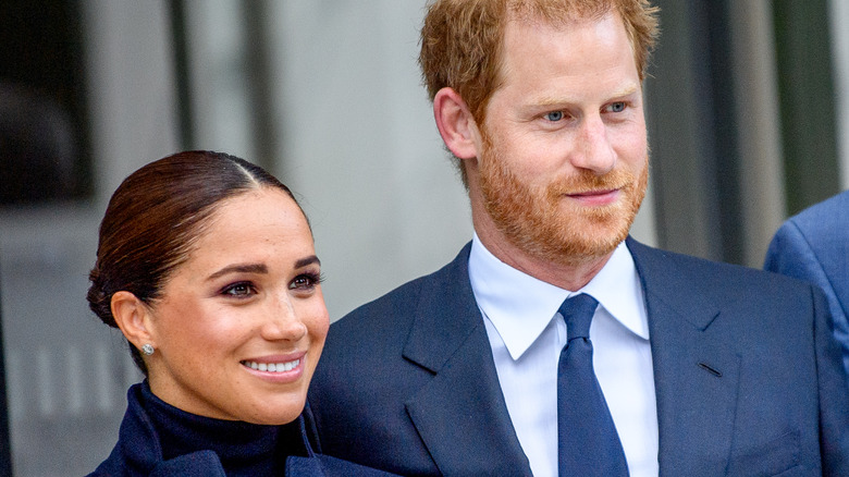 Meghan Markle and Prince Harry posing