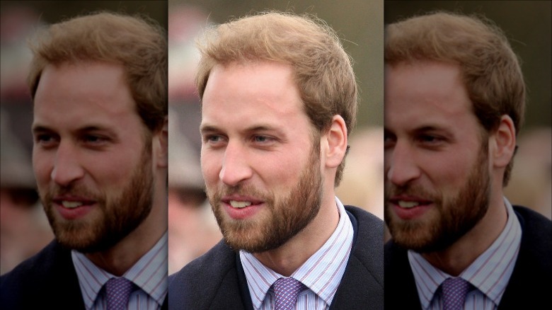 Prince William smiling with a beard