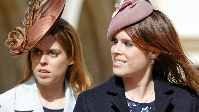 Princess Beatrice, Princess Eugenie walking