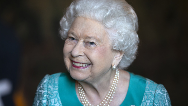 Queen Elizabeth smiling at 2018 reception 