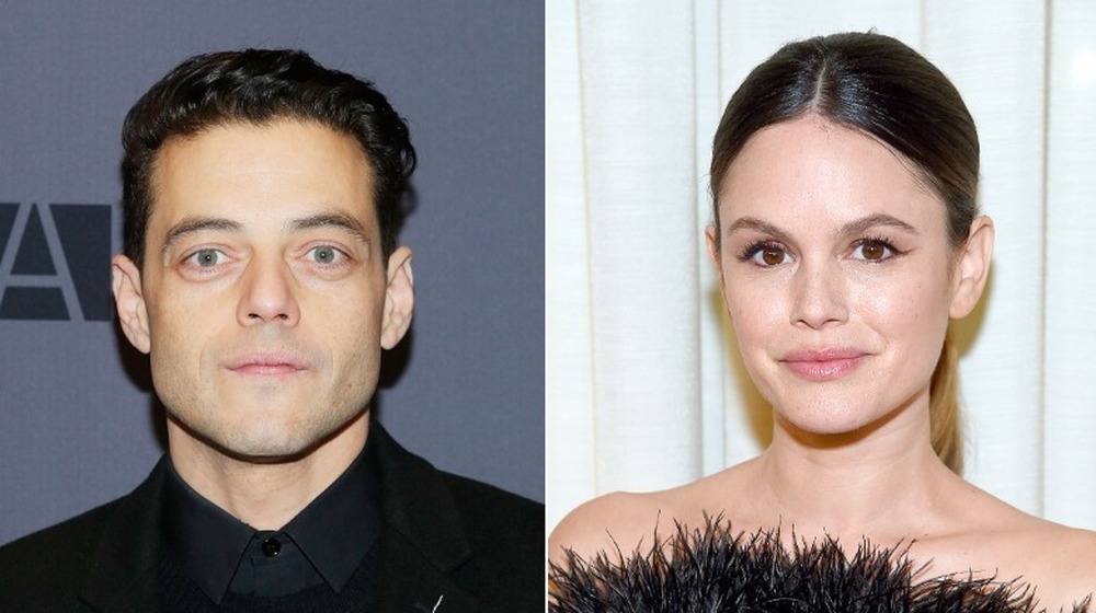 Rami Malek posing and Rachel Bilson posing