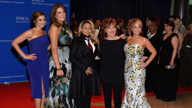 The cast of The View Paula Faris, Michelle Collins, Raven- Symone, Joy Behar and Candace Cameron-Bure attending the 102nd White House Correspondents' Association Dinner