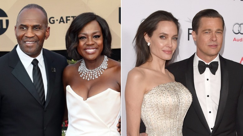 Viola Davis and Julius Tennon, Angelina Jolie and Brad Pitt posing