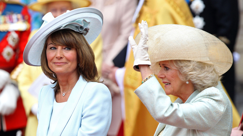 Carole Middleton next to Queen Camilla