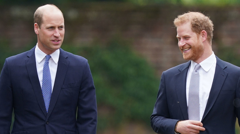 Prince William and Prince Harry walking