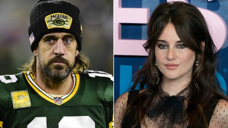 Aaron Rodgers and Shailene Woodley side by side