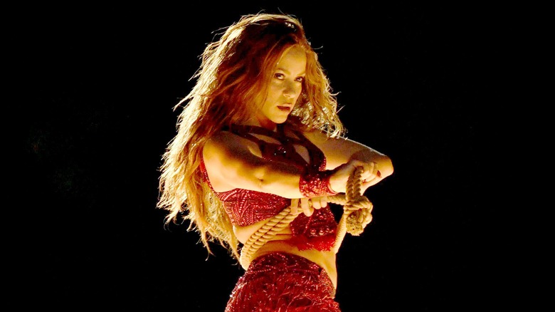 Shakira performing at the Pepsi Superbowl 2020 Halftime Show