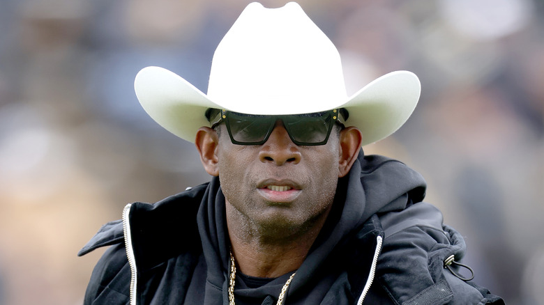 Deion Sanders on field