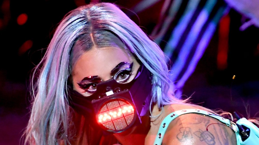 Lady Gaga performing during the 2020 MTV VMAs