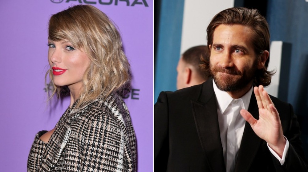 Side by side photos of Jake Gyllenhaal and Taylor Swift