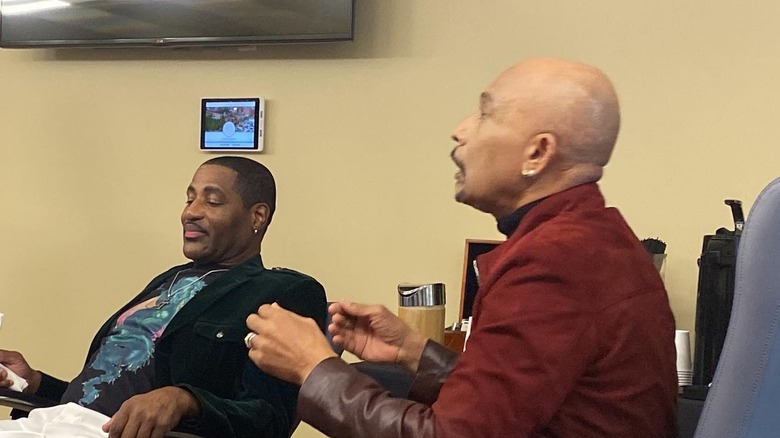 (L-R) Terrance Tykeem and Montel Williams talking