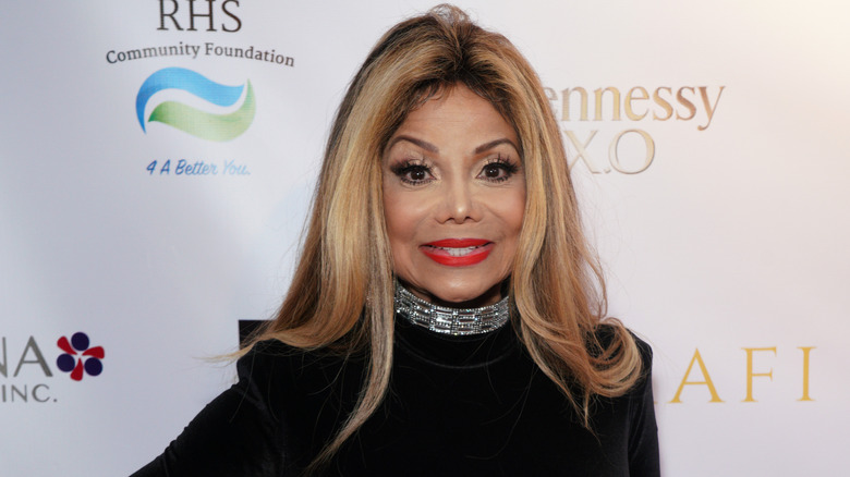 La Toya Jackson smiling