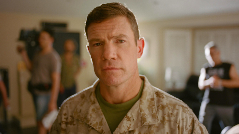 Nate Boyer in camo fatigues