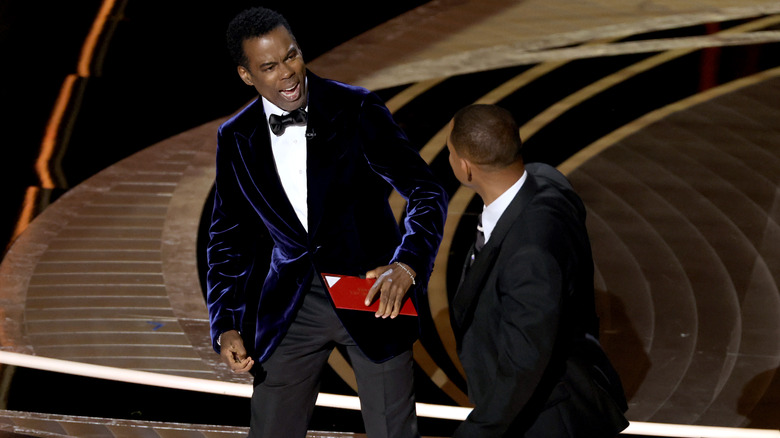 Will Smith smacking Chris Rock at the 2022 Oscars