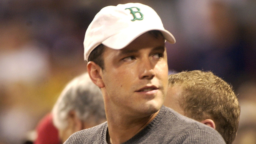 Ben Affleck wearing a Boston Red Sox cap