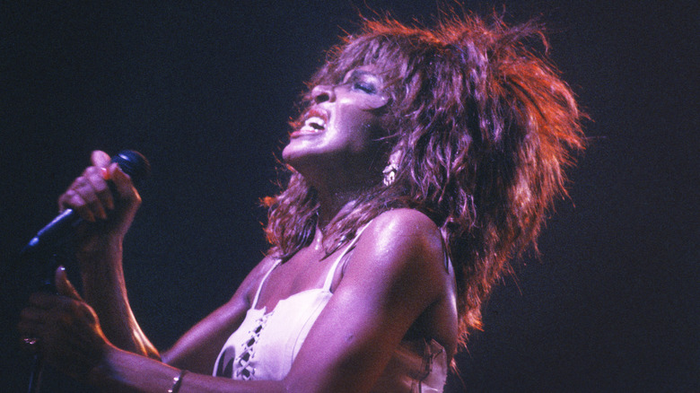 Tina Turner performing on stage