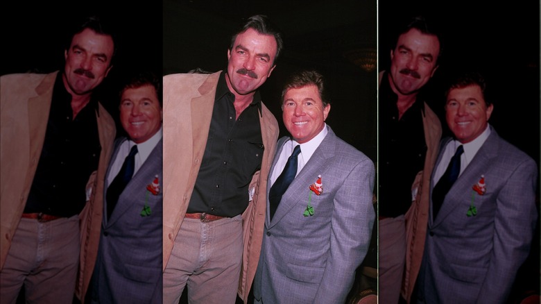 Tom Selleck and Larry Manetti posing