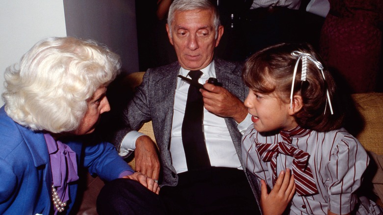 Tori Spelling, Aaron Spelling, and an unidentified woman