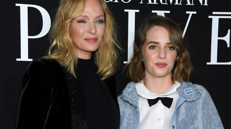 Uma Thurman Maya Hawke smiling