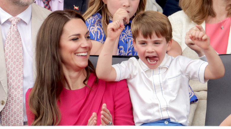 Kate Middleton smiling at Prince Louis