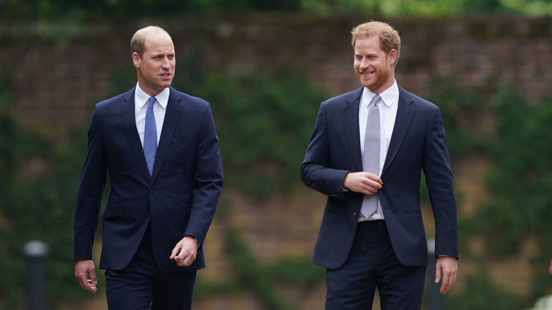 Prince William and Prince Harry chatting 