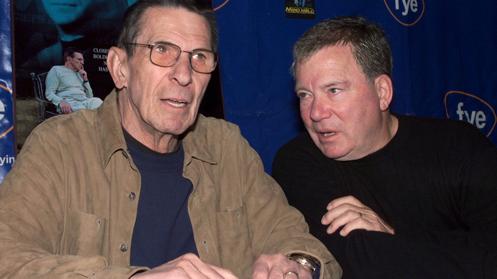 William Shatner and Leonard Nimoy in Los Angeles signing 2002