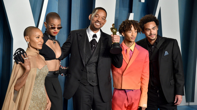 Will Smith and family posing