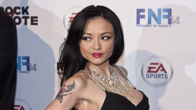 Tila Tequila poses on the red carpet