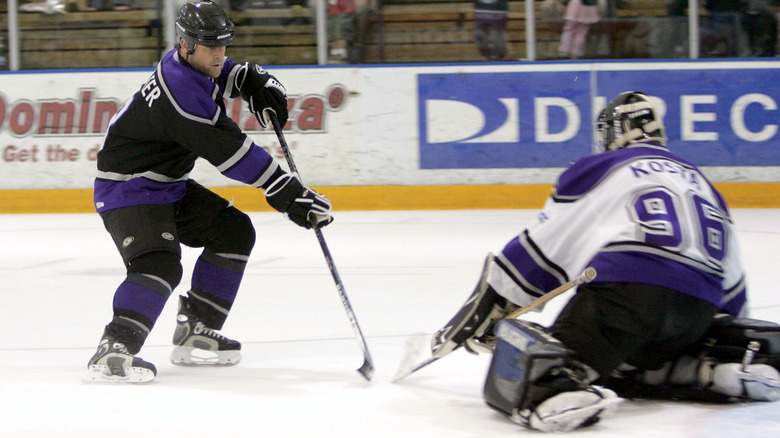 Dave Coulier playing hockey