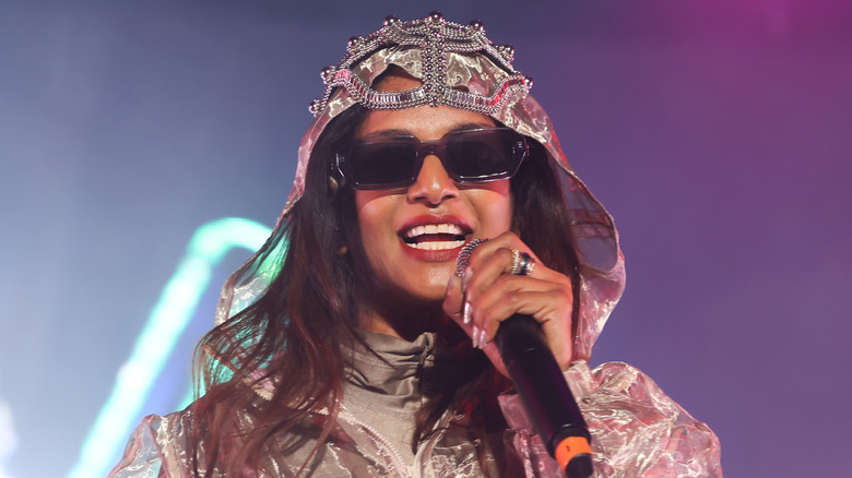 M.I.A. performs on stage at Rosendal Garden Party on June 14, 2024 in Stockholm, Sweden.