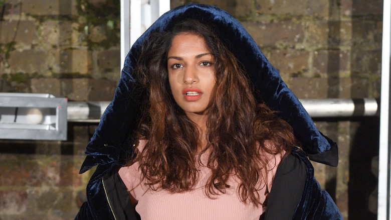 M.I.A arrives for the Stella McCartney Resort collection and menswear launch at Abbey Road Studios on November 10, 2016 in London, England.