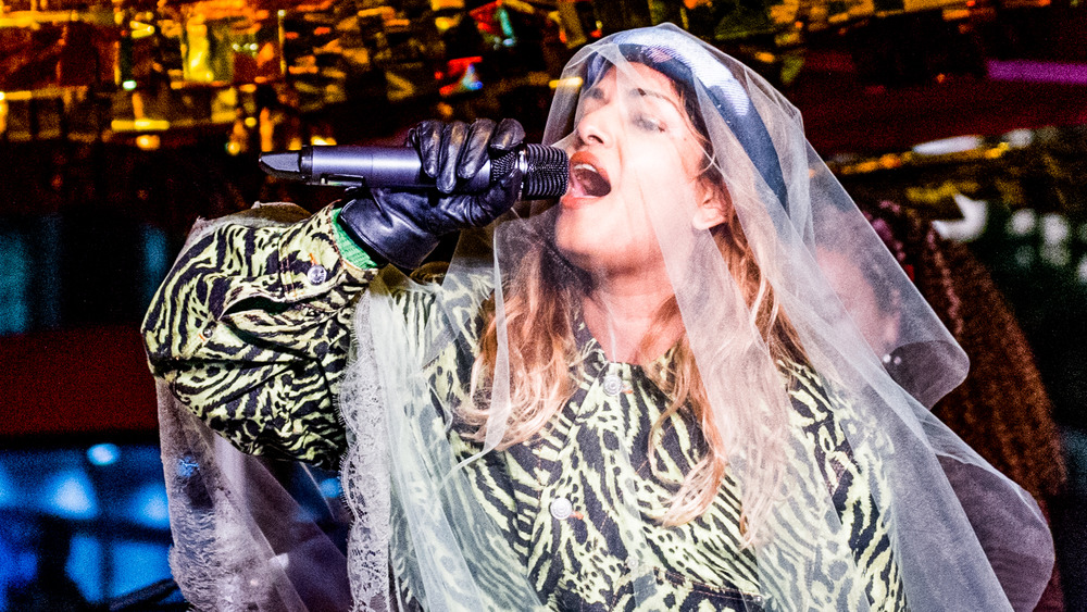 M.I.A. performing with veil on