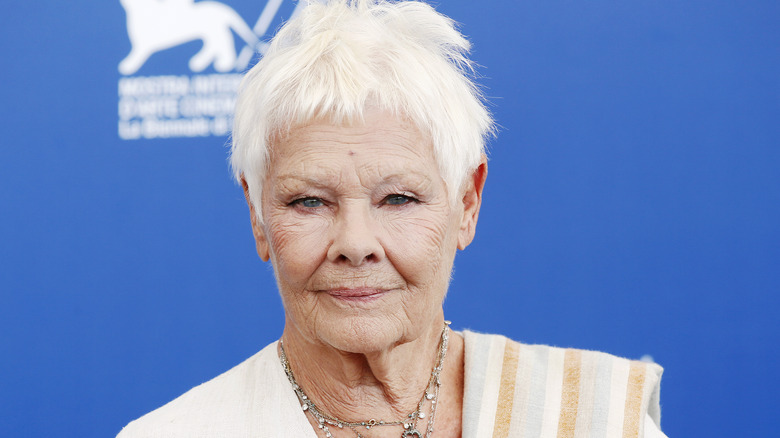 Dame Judi Dench looks at camera